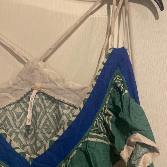 Free People - brand new beautiful top - green and blue - size x-small - Picture 3 of 10